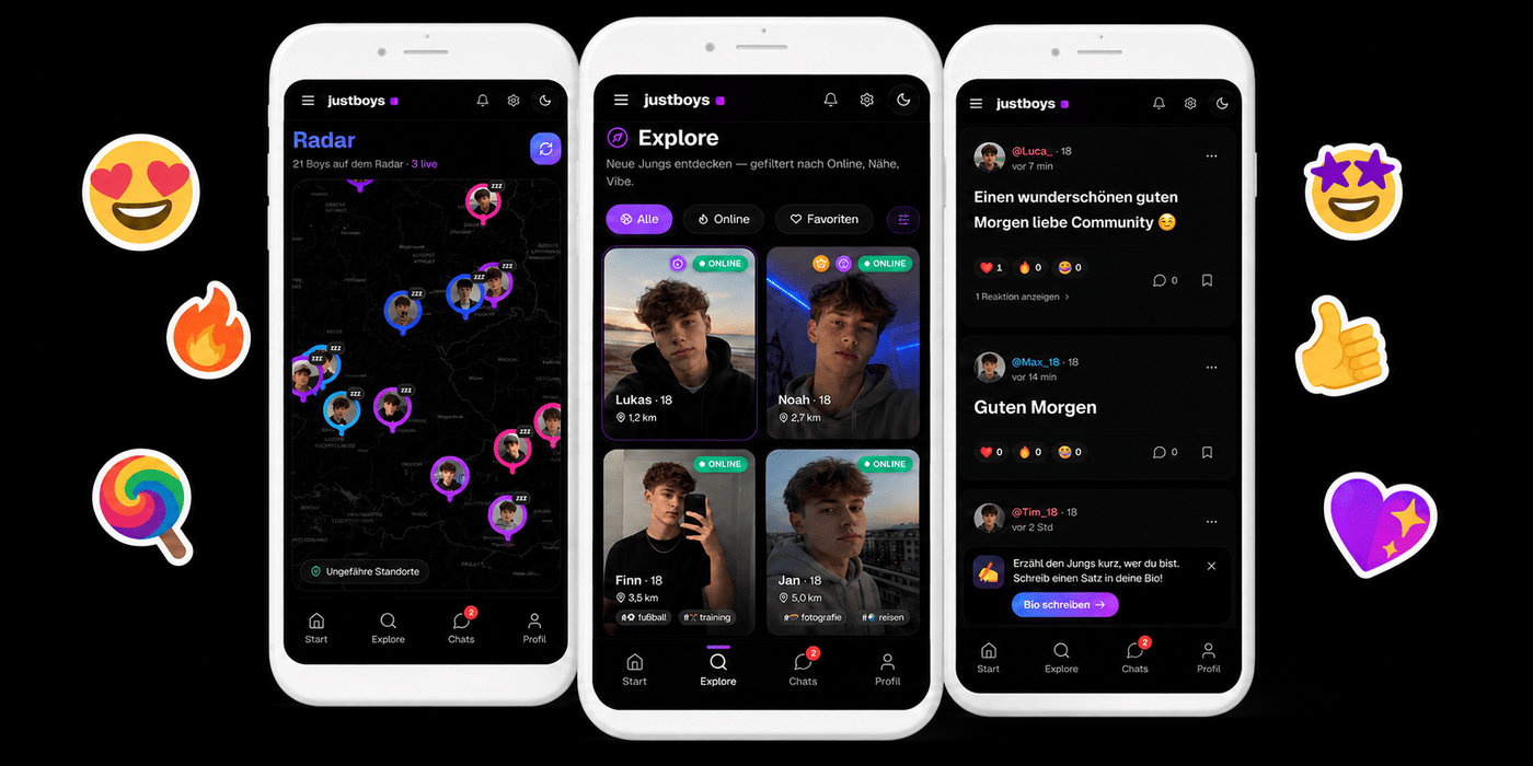 Ein justboys-Profil in der App
