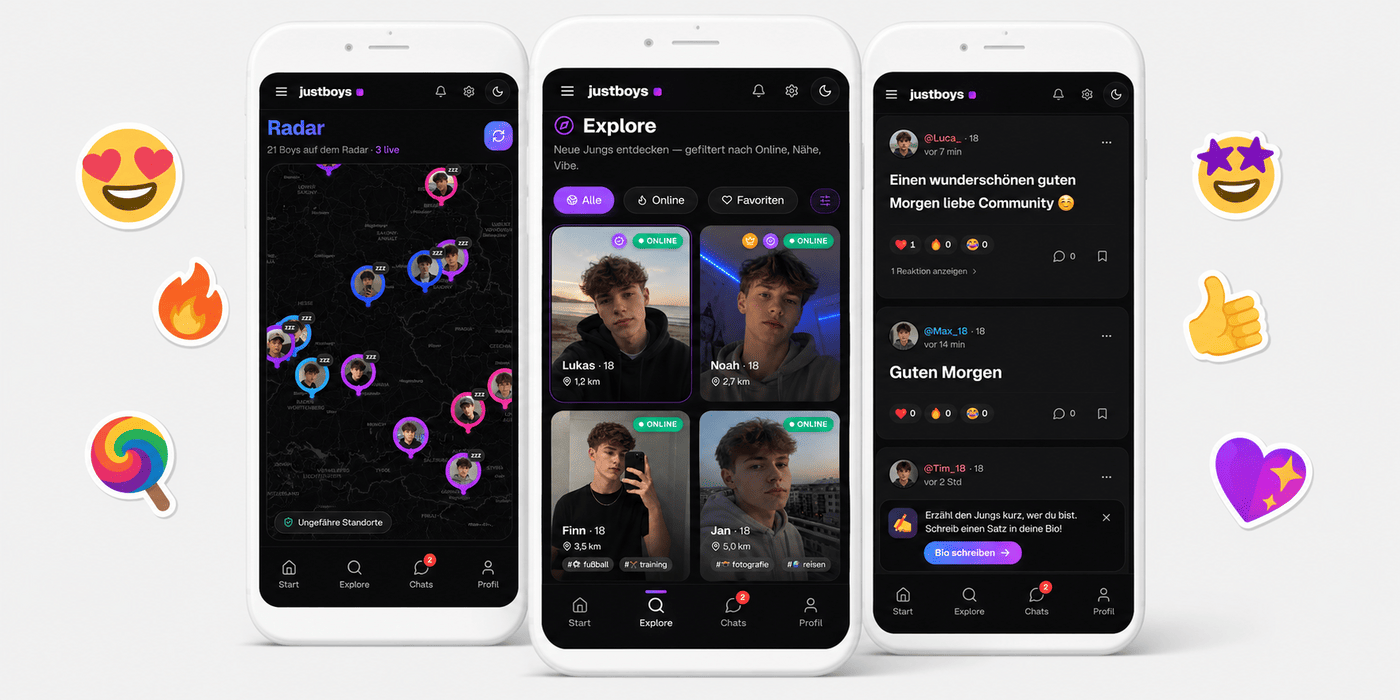 Ein justboys-Profil in der App